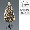 Weihnachtsbaum 120 cm flockierter schwarzer künstlicher weihnachtsbaum mit warmweißen led-lichtern und stern-spitze
