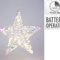 Illuminierte sternförmige dekorative ster 30cm 40led shiny rainbow licht mit durchscheinendem irisierendem rahmen und warmweißem ledlicht
