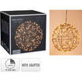 Eine kugelförmige ball mit led schwarz 25cm leuchte mit warmem goldenen licht in einem filigranen drahtgestell
