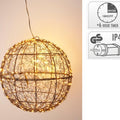 Warmtonige led globe pendelleuchte ball mit led metall 35cm mit geflochtenem drahtgestell