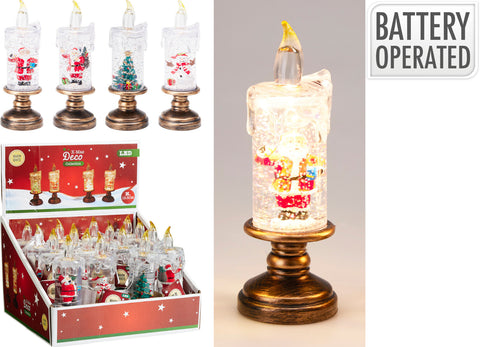 LED Kerze Weihnachtsmotiv 5.5x15.5 cm