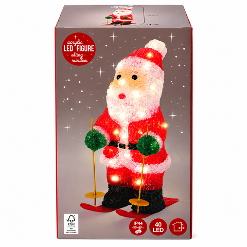 Acryl-weihnachtsfiguren mit 40 LED 33cm
