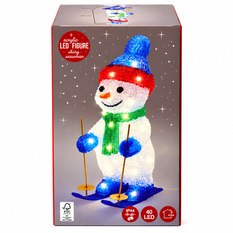 Acryl-weihnachtsfiguren mit 40 LED 33cm