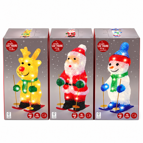 Acryl-weihnachtsfiguren mit 40 LED 33cm