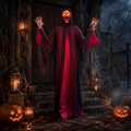 Animatronische greifender tod gestalt 210 cm mit rot schwarzem leuchtendem halloween gespenst und orange leuchtaugen