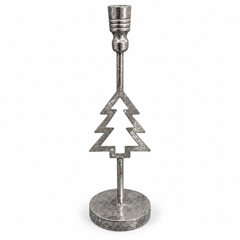 Kerzenhalter 51cm silber Baum/Stern