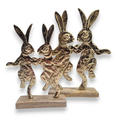 Aufsteller Hasen gold