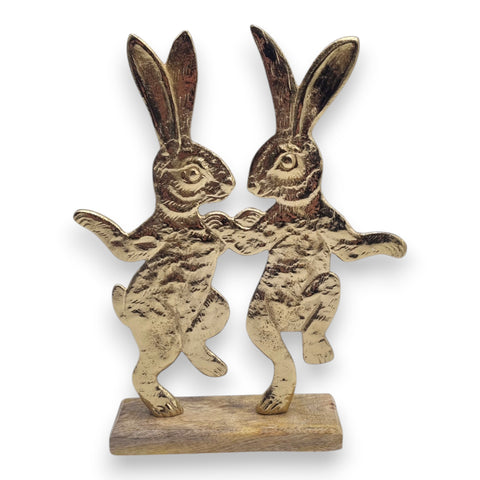 Aufsteller Hasen gold