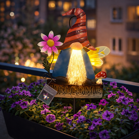 Solar-Wichtel/Zwerg „Welcome“ 24x5x50cm