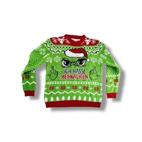 Strickpullover für Herren "Festtagsmuffel" Muffel Top Ten Grün S