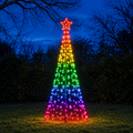Rainbogen led beleuchteter weihnachtsbaum baum stern 236 led outdoor 2 m mit rotem stern als spitze