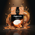 Bardollini cappuccino caramel 100g packung in orange und schwarz mit latte art design auf der vorderseite