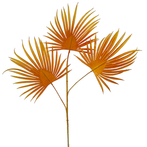 Kunstzweig mit 3 Blättern orange