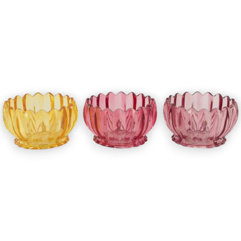 Floraler Teelichthalter aus Glas