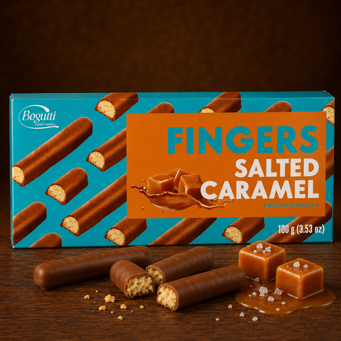 FINGERS - salted Caramel - Kekssticks mit Milchschokolade 100g