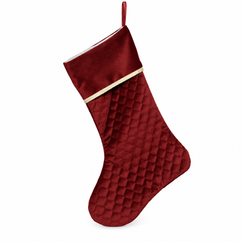 Weihnachtsstrumpf aus Samt – 45 × 28 cm, Grün oder Bordeauxrot – Lifestyle Home & Garden