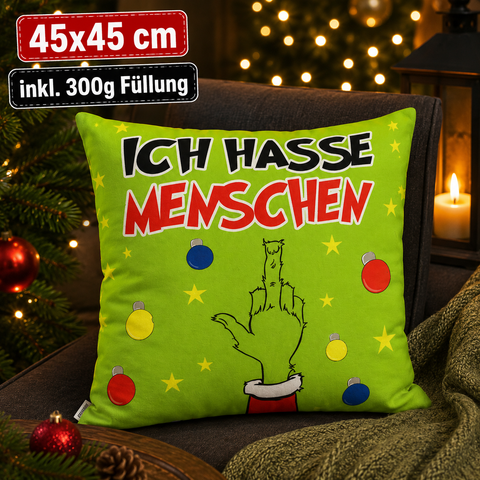 Kissen "Festtagsmuffel", 45x45cm, 300g Füllung