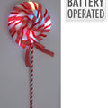 Lutscher mit led 16x43cm mc ein leuchtendes rot weiß gestreiftes candy cane dekorationslicht mit schleifenband