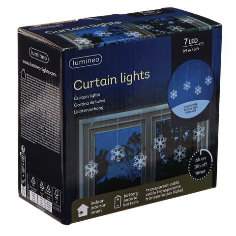 LED Lichtvorhang "Schneeflocke" kaltweiss 7 LED