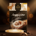 Bardollini cappuccino schoko schokolade in schwarzer und goldener verpackung mit dampfendem kaffeebild
