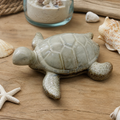 Figur schildkröte 19,5x18x6cm glasierte keramik meeresschildkröte mit strukturiertem hellgrauem panzer und braunen sprenkeln
