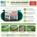 Grüner bewässerungsschlauch regner 15m mit flexiblem, langlebigem kunststoffschlauch und praktischen anschlüssen
