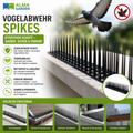Schwarze vogelabwehr-spikes aus plastik 90cm 2er-set für gartenzaun zum schonenden taubenabwehr