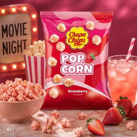 Chupa Chups Popcorn Strawberry 135 g