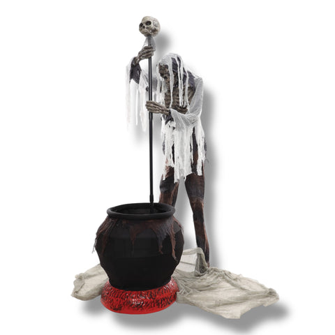 Skelett am Kochtopf Animatronic Seasonal Visions International
