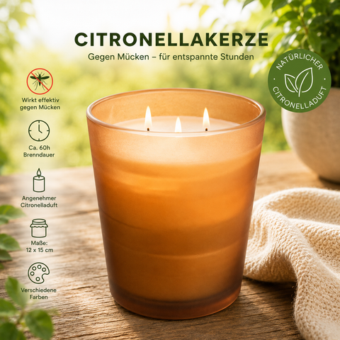 Kerze „Citronella“ im XL Glas
