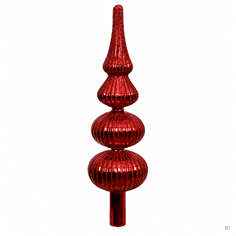 Baumspitze Glas weihnachtsrot 7.2x7.2x31cm KEINE VARIANTE DRIN