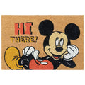 Disney Fußmatte Mickey Hi There 60 cm mit fröhlichem Mickey Mouse Motiv auf beigem Kokosfaservlies