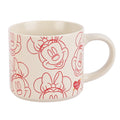 Cremefarbener keramikbecher disney becher minnie mouse liebe mit roten linienzeichnungen und happy mothers day herz