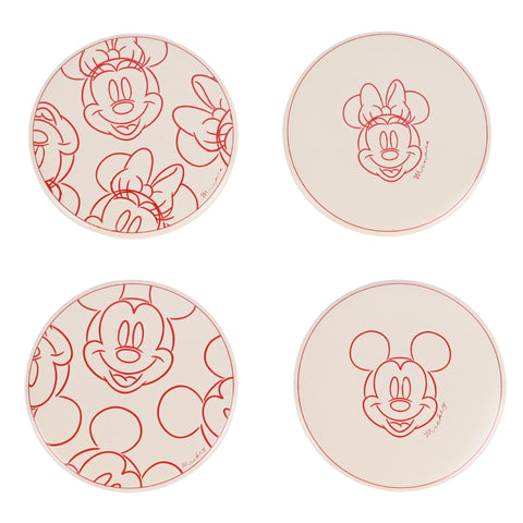Untersetzer 4er-Set Liebe Mickey&Minnie 9 cm