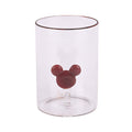 Klarer glast tumbler mit rotem mickey mouse kopf anhänger in der mitte glas liebe 3d mickey ohren 10 5 cm