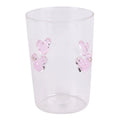 Klare glast tumbler mit rosa, facettierten Mickey ohren charm verziert, 10,5 cm hoch