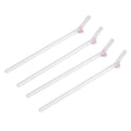 Klare glasstrohhalme mit rosa silikonspitzen 20 cm lang aus glas für den mehrfachen gebrauch