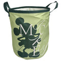 Hellgrüne faltbare pflanzentasche 40 cm mit dunklem mickey mouse silhouette und weißer mickey schriftzug