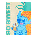 Blaue stitch metalldekoration mit sosweet text und tropischem ananasdesign für garten im format a3