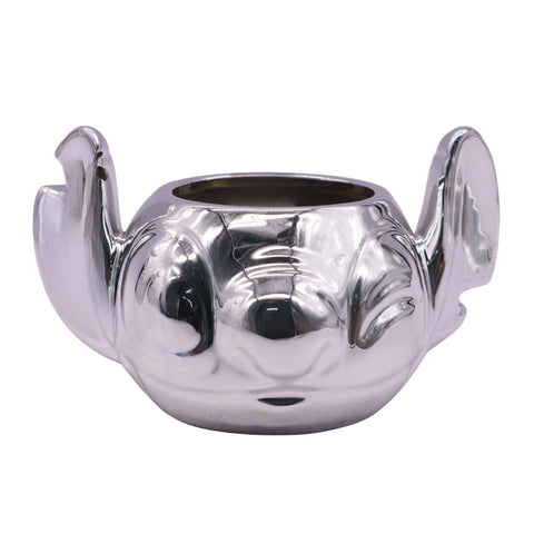 Blumentopf Keramik 3D Stitch Silber metallic 7 cm