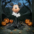 Schwarze aufblasbare disney mickey maus vampir halloween dekoration mit weißen handschuhen und leuchtenden augen 120 cm