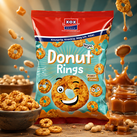 Donut Rings Peanut/Caramel 110g