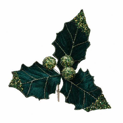 Ilex auf Clip Samt 30x15cm