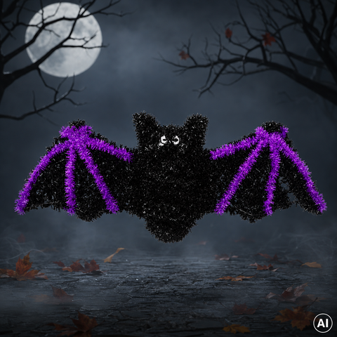 Lametta-Fledermaus mit Wackelaugen