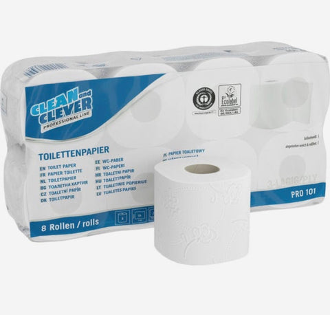 Toilettenpapier 3-lagig / 250 Blatt / 8 Rollen