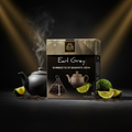 Schwarze und goldene bardolini earl grey tee verpackung mit pyramidaler teebeutelabbildung earl grey tee 22,5 g