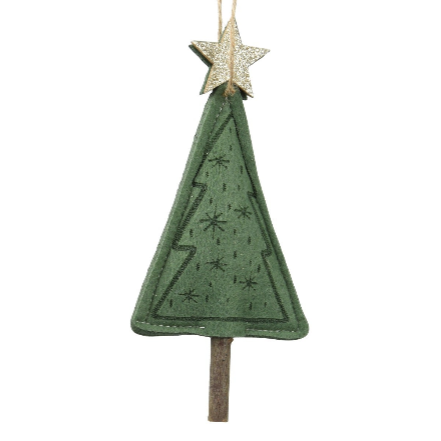 Filzanhänger Motiv "Baum" grün 2x7x14cm