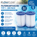 Flow Clear Filterkartusche Typ 1 / 2er Pack – Lifestyle Home & Garden