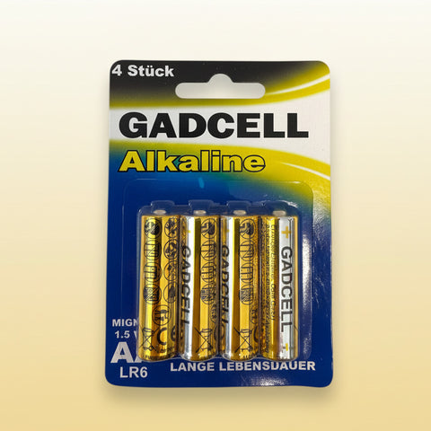 Gadcell alkaline aa batterien im 4er pack in blisterverpackung für langlebigen einsatz