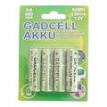 Gadcell akku aa 600mah 1,2v wiederaufladbar in grünem blisterpack mit vier sichtbaren zylindrischen zellen